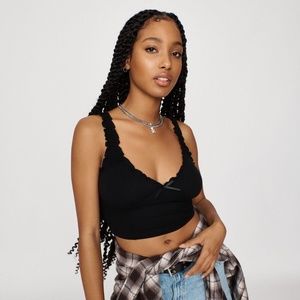 2/$25 🌟 Garage Frilly Bustier Cami in Black | Size L